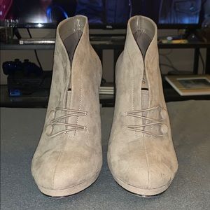 Taupe booties RARELY WORN LIKE NEW!